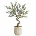 Olivier artificiel 150 cm en plastique vert avec pot style bonsaï pour décoration intérieure