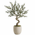 Olivier artificiel 150 cm en plastique vert avec pot style bonsaï pour décoration intérieure