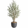 Arbre artificiel olivier 180 cm en plastique vert avec pot décoratif pour intérieur