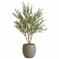 Arbre artificiel olivier 180 cm vert en plastique pour intérieur avec pot décoratif