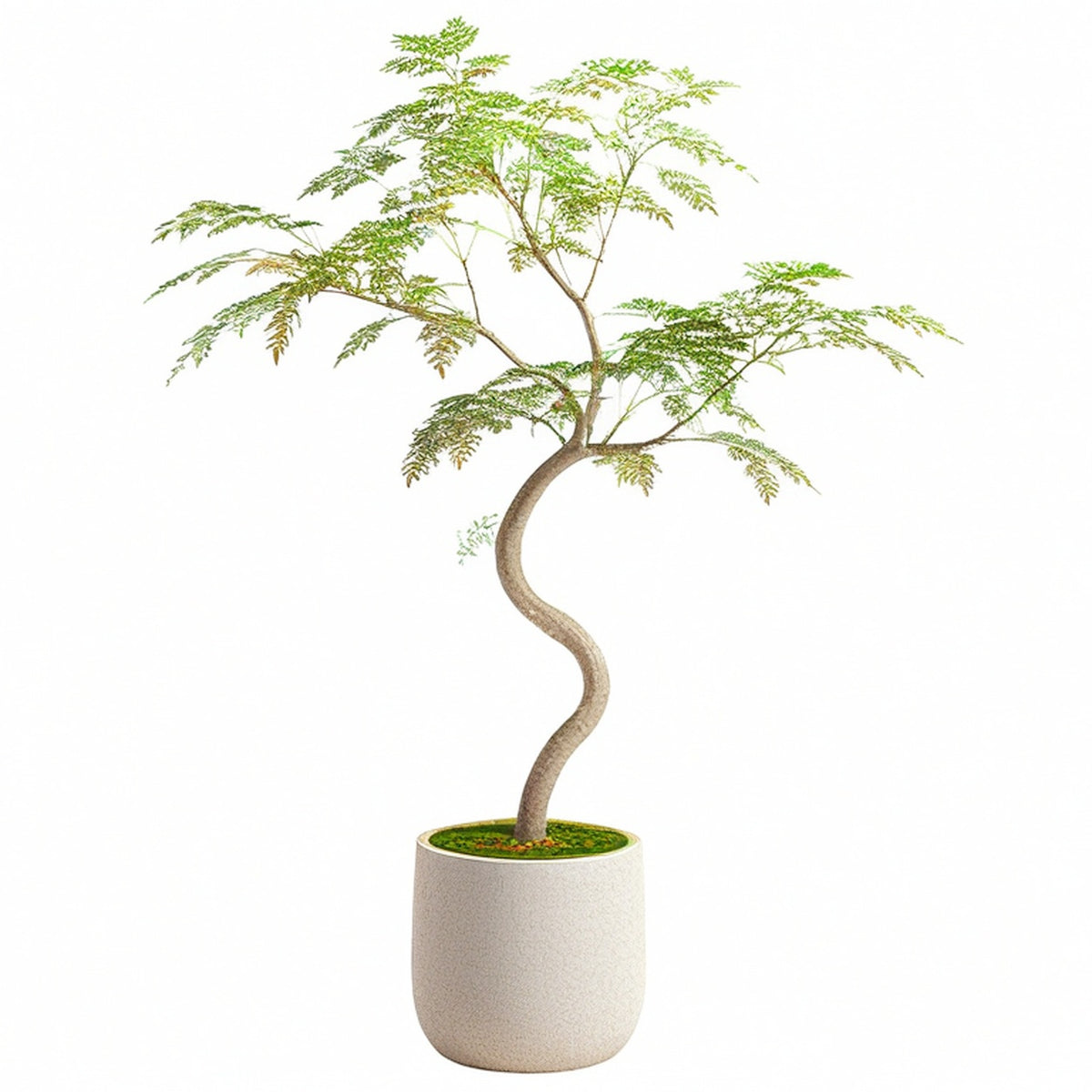 Arbre artificiel 180 cm feuillage vert en plastique décoratif avec pot style naturel