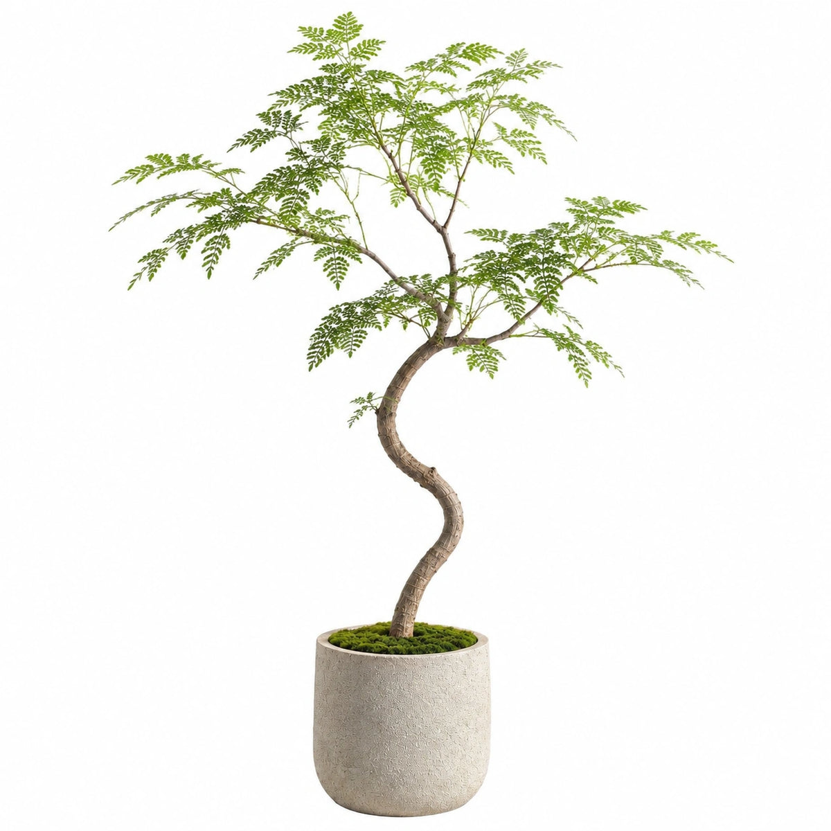 Arbre artificiel 180 cm feuillage vert en plastique décoratif avec pot style naturel