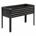 Jardinière surélevée 120 x 60 x 80 cm en métal noir pour extérieur