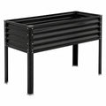 Jardinière surélevée 120 x 60 x 80 cm en métal noir pour extérieur