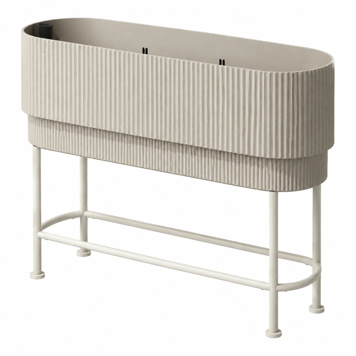 Jardinière surélevée 100 x 30 x 80 cm en métal crème pour extérieur