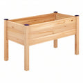 Jardinière surélevée 120 x 60 x 80 cm en bois naturel pour potager extérieur