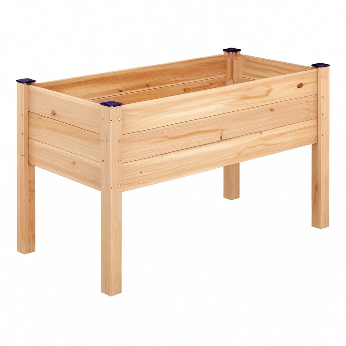 Jardinière surélevée 120 x 60 x 80 cm en bois naturel pour potager extérieur