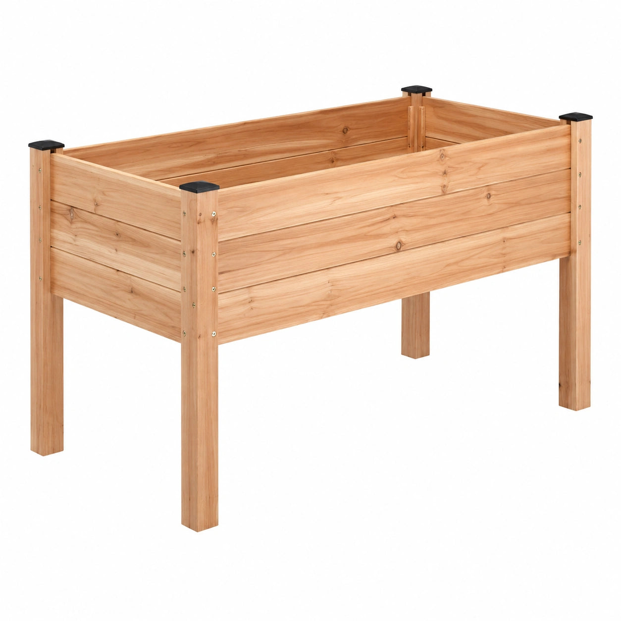 Jardinière surélevée 120 x 60 x 80 cm en bois naturel pour potager extérieur