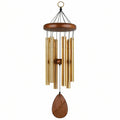 Carillon éolien 75 cm en métal doré et bois décoratif suspendu