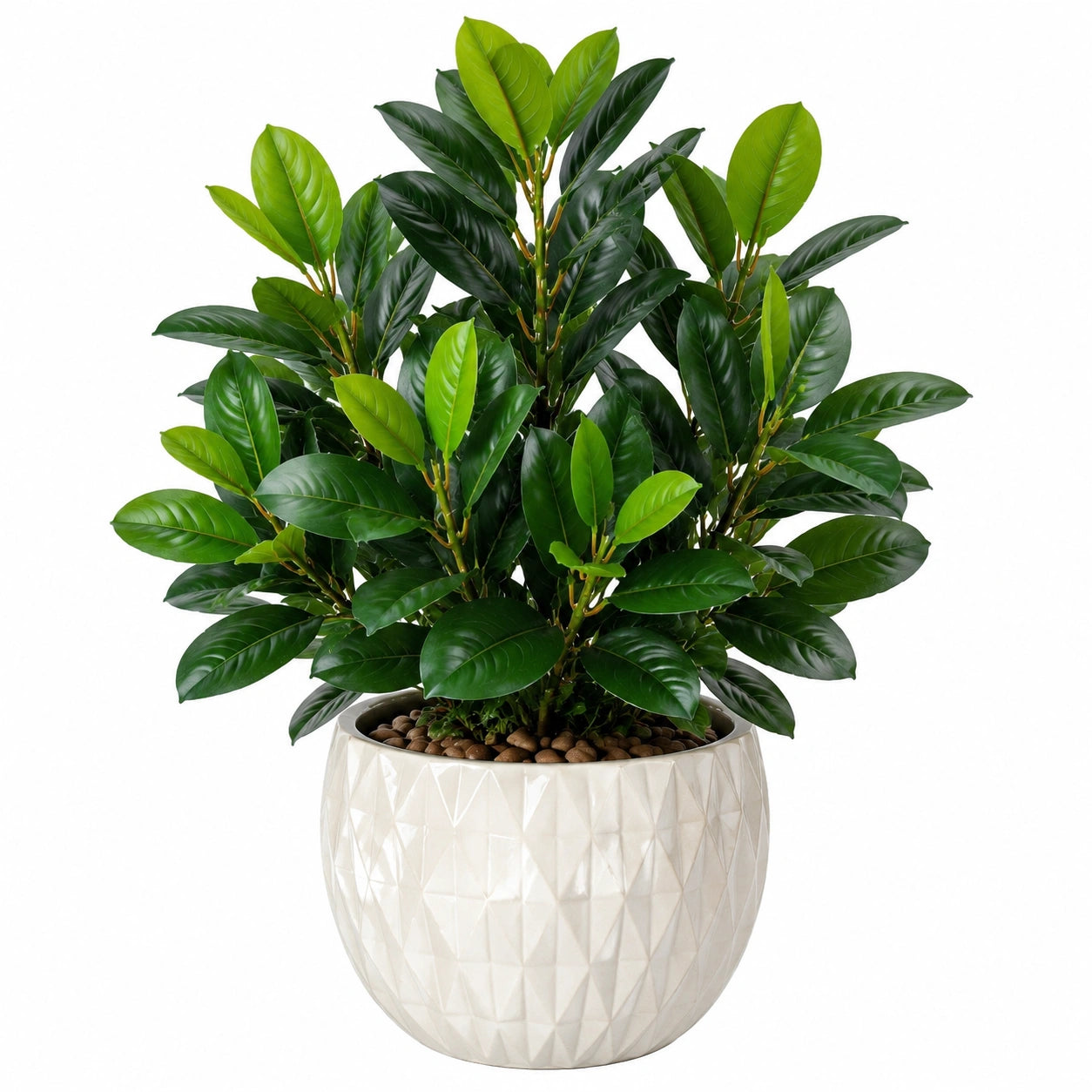 Plante verte artificielle 120 cm en plastique vert avec pot en céramique décoratif