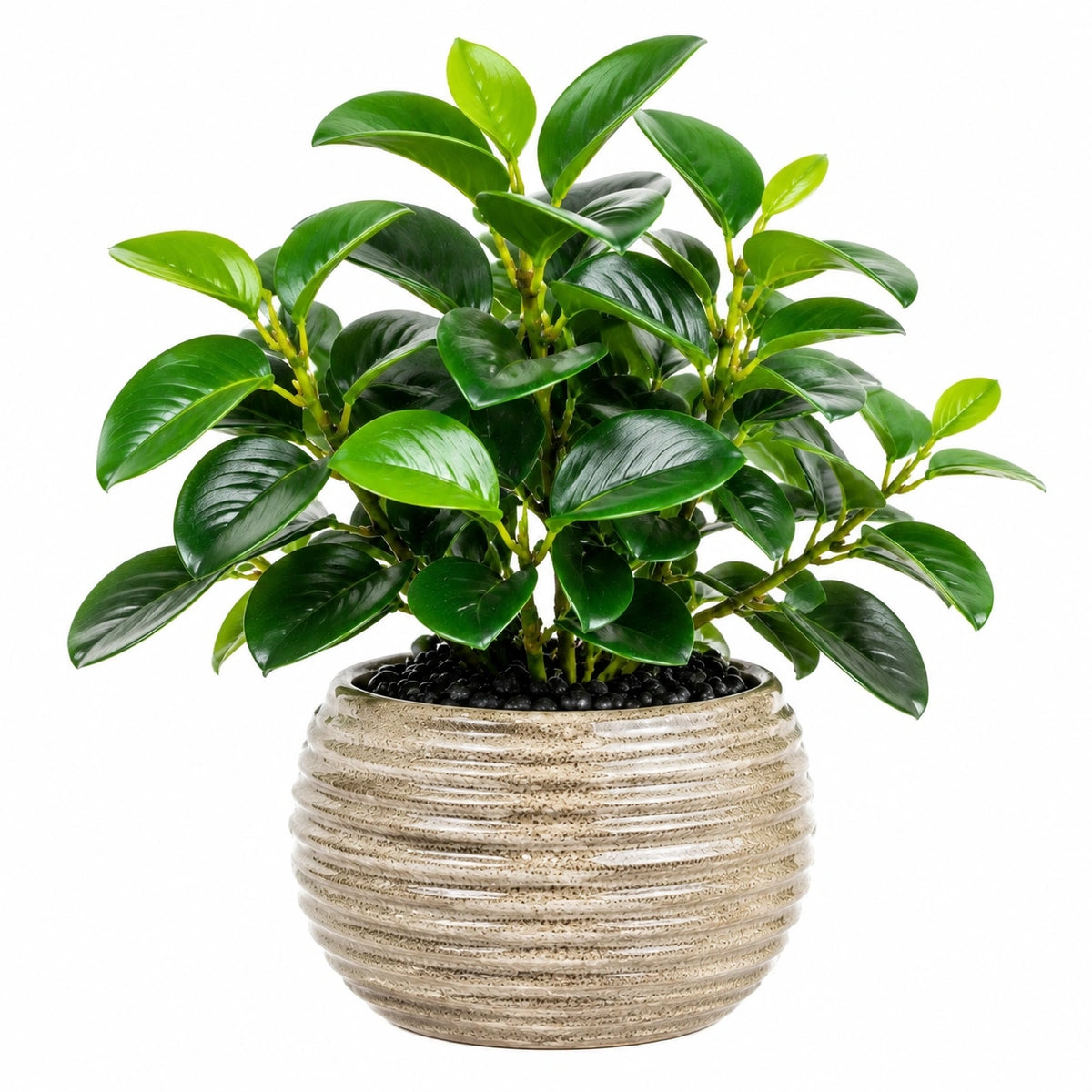 Plante artificielle en pot 55 cm feuillage vert en plastique décorative